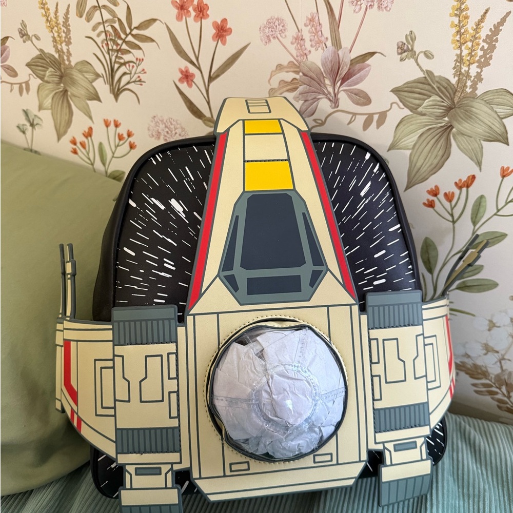 Loungefly Star Wars Spaceship Backpack - Black, Red, Yellow, Cream